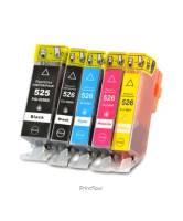Pack 5 tinteiros compatíveis Canon 525XL / 526XL