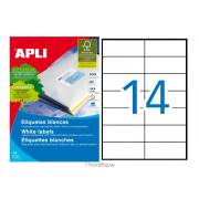 Etiquetas permanentes Apli 105 x 42.4 mm (100 folhas / 14 por folha)