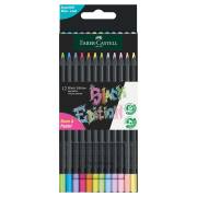 Pack 12 lápis de cor Faber-Castell Black Edition - (papel claro / escuro / colorido)