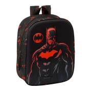 Mochila de creche Safta Batman 3D - Asa de mão / Compartimento principal com fecho / 22x27x10 cm / Preto