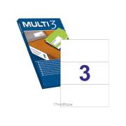 Etiquetas permanentes Multi3 210.0X99.0mm (100 folhas / 300 etiquetas)
