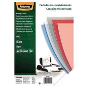 Pack de 100 capas de encadernação Fellowes – PVC / A4 / 180 mícrons / acabamento de qualidade / preto