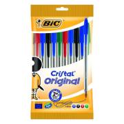 Pack 10 esferográficas Bic cristal original sortido - ponta redonda 1mm