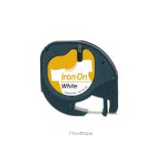 Etiquetas têxteis compatíveis Dymo LetraTag S0718850 - preto / branco- 12mm x 2m (18769)