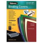 Pack de 25 capas de encadernação Fellowes – cartão simil pele delta couro / A4 / 250 g / preto