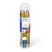 Pack 12 lápis de grafite e borracha Staedtler Noris 120