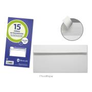 Envelopes DL Bismark 115x225mm - branco / papel 90g / autoadesivo / 15un