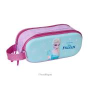 Estojo Safta Frozen 3D - 2 Compartimentos - Asa de Mão - 21x8x6cm - Rosa/Azul