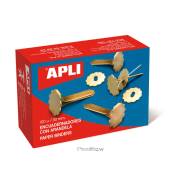 Pack 100 encadernadores metálicos Apli - 30mm / com anilha / dourado