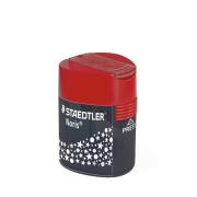 Afia lápis Staedtler 512 F - 2 orifícios com depósito / Para lápis de 8,2 mm e 10,2 mm / vermelho