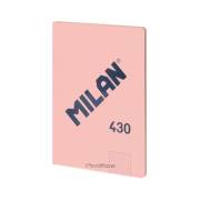 Caderno colado Milan Serie 1918 - A4 / quadriculado / 48 folhas / rosa