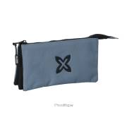 Estojo Safta Munich Básicos - 3 Compartimentos - 22x12x3cm - Cinzento