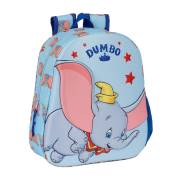 Mochila infantil Safta Dumbo 3D - Asa de mão / Suporte lateral para garrafa / 27x33x10 cm / Azul claro