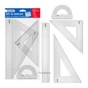 Conjunto geometria Dohe - régua / esquadros / transferidor
