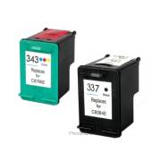 Pack 2 Tinteiros compatíveis Hp 337 preto + Hp 343 cores